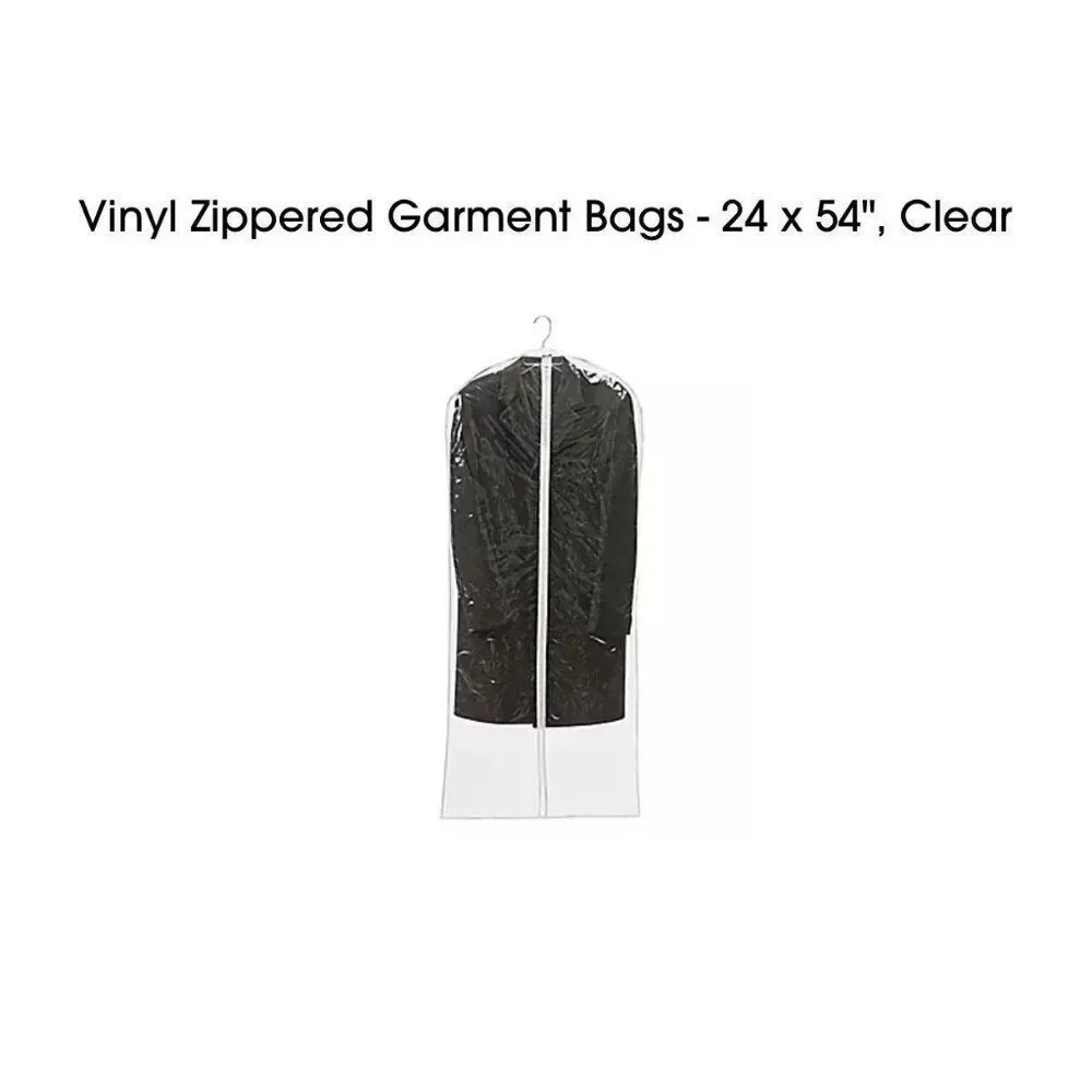 Vinyl Zippered Garment Bags - 24 x 54